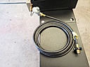 Bulk hose for attaching to propane bottle. The griddle can also be fueled by disposable propane cylinders