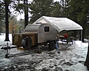 Winter camping is a blast in a small camper!